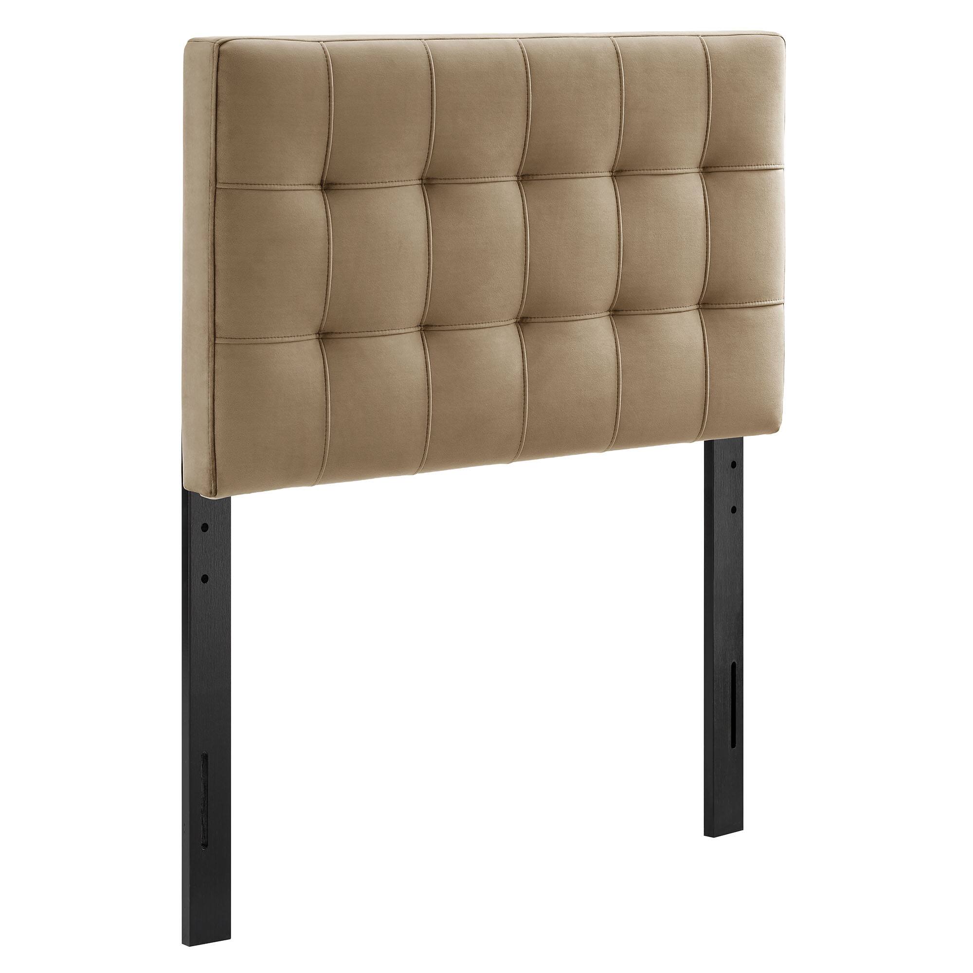 Angle. Modway - Lily Biscuit Tufted Performance Velvet Headboard by Modway - Taupe.