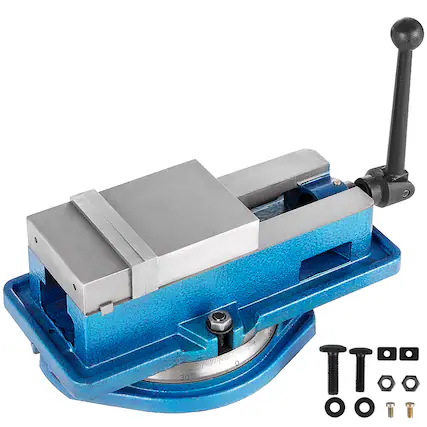 Front. VEVOR - Milling Vise 4 Inch,Bench Clamp Vise High Precision Clamping,Mill Vise Ductile Iron Material - Sliver.
