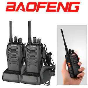 Winado - 2 x Baofeng BF-88A Walkie Talkie Two Way Radio 16CH 462MHz 467MHz FRS Frequency - Black