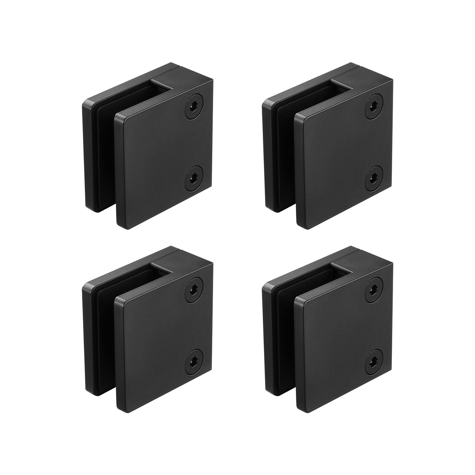 Alt View 5. VEVOR - Glass Clamp, 40 PCS Square Glass Railing Bracket for 0.31 "-0.47 " Tempered Glass, 304 Stainless Steel Glass - Black.