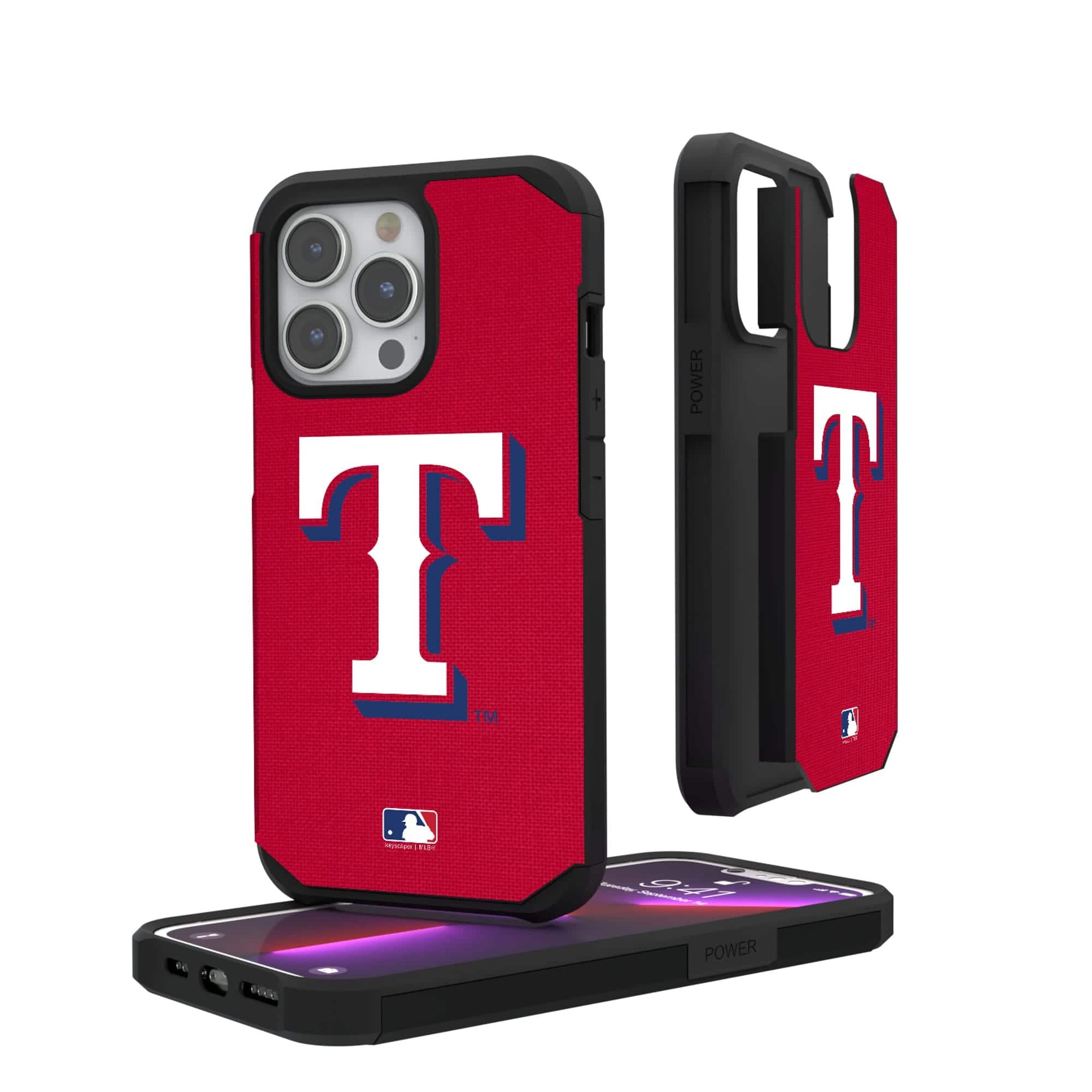 Keyscaper - MLB - Texas Rangers Red iPhone Solid Design Rugged Case - 12 Pro Max - Multicolor
