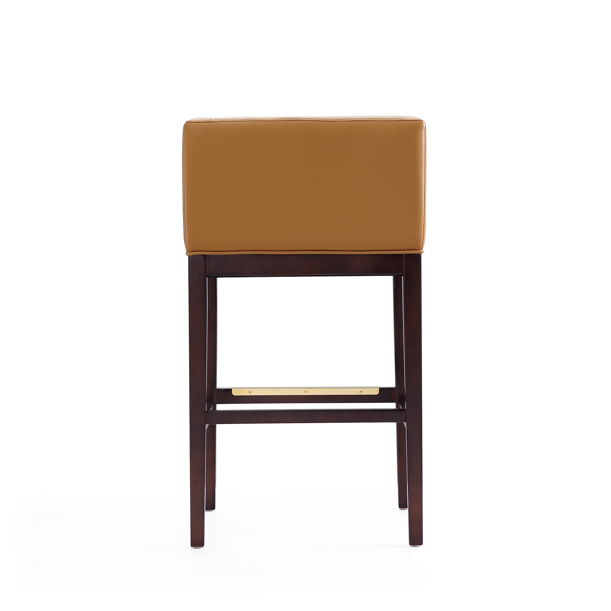 Alt View 2. Manhattan Comfort - Kingsley Mid-Century Modern Wood Upholstered Barstool - Camel.