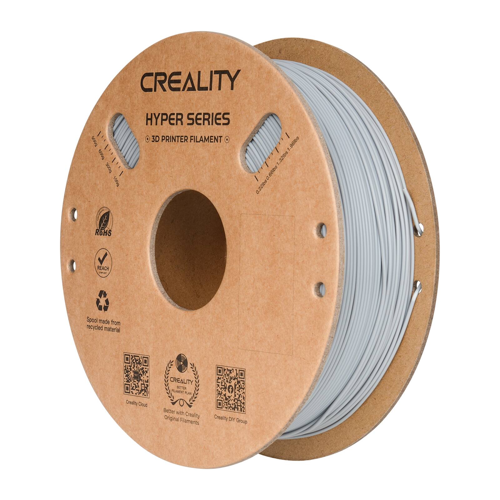 CREALITY HYPER SERIES 3D PRINTER FILAMENT 1.75mm - 1074 yards - 100g - 0.220m - R6HS REACH - Spool made from recycled material - Creality Cloud Creality DIY Group