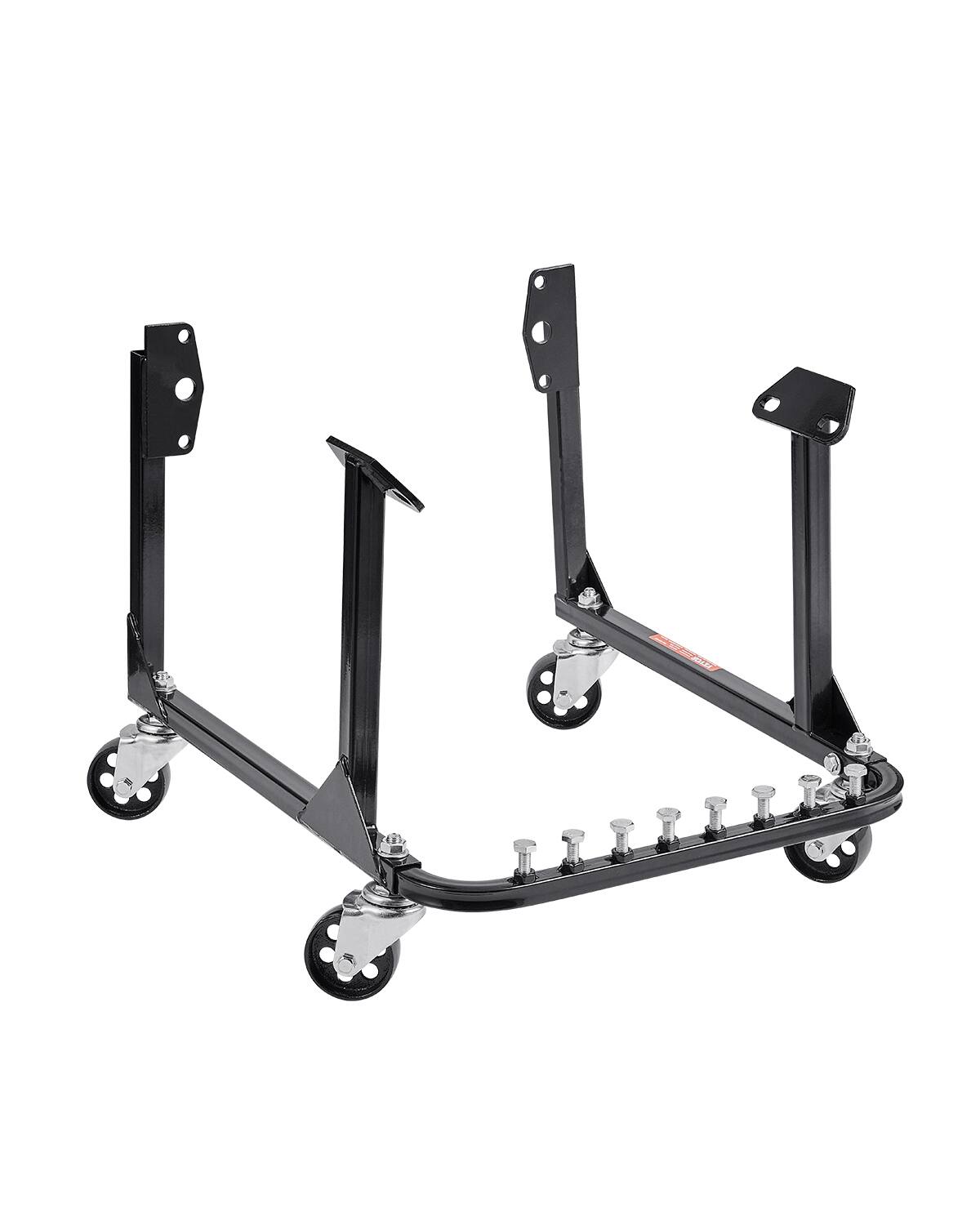 Front. VEVOR - Engine Stand, 750 LBS Load Capacity Engine Motor Stand, Heavy-Duty Steel Motor Holder with 4 Swivel Casters - Black.