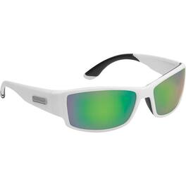 Flying Fisherman - Razor Polarized Sunglasses - Matte White/Amber Green Mirror - Matte White/Amber-Green Mirror