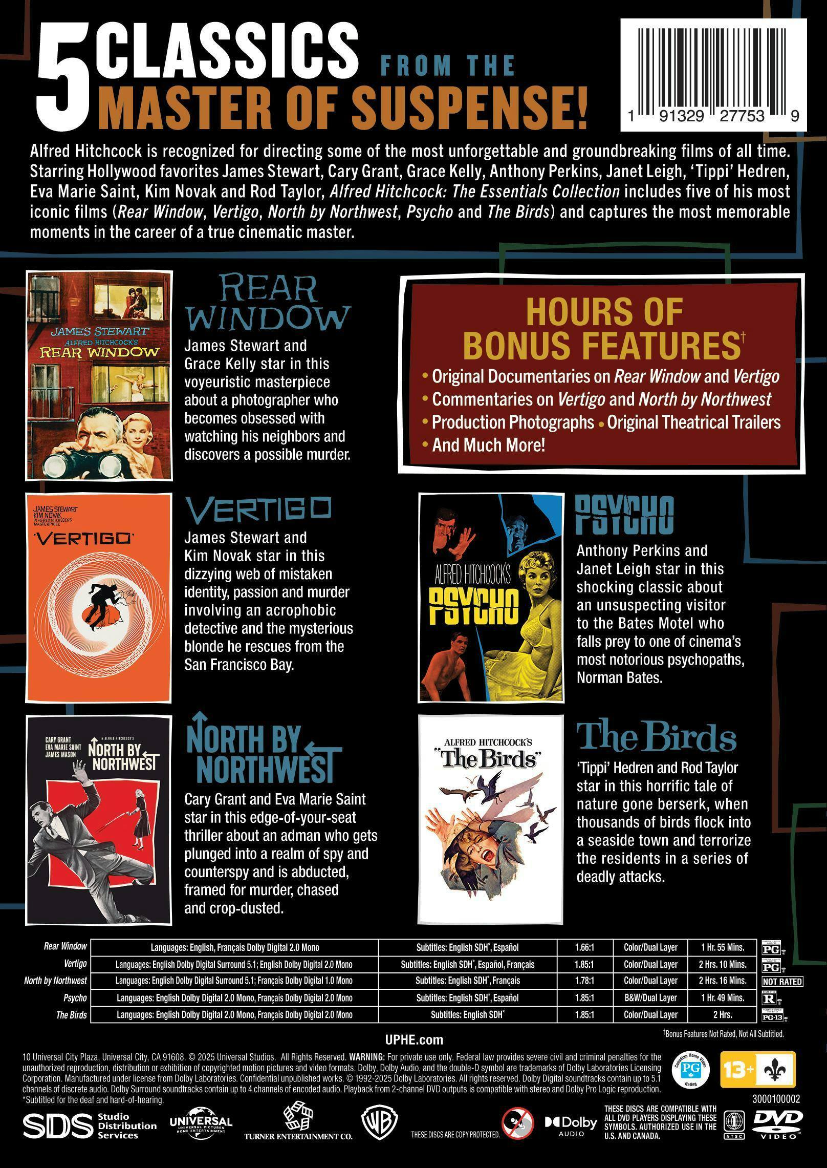 Back. Alfred Hitchcock: The Essentials Collection   - DVD.