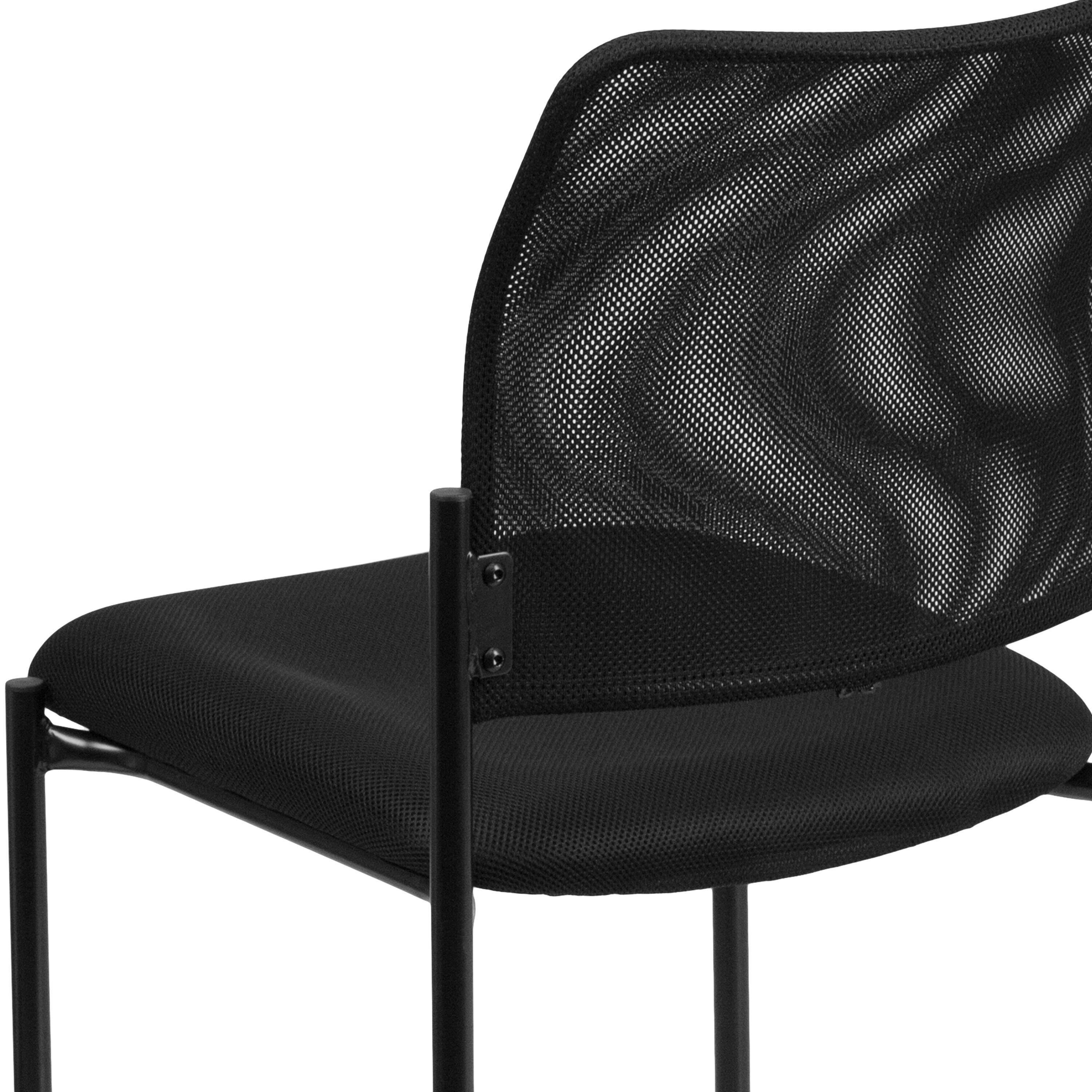 Alt View 8. Emma + Oliver - Mesh Comfortable Stackable Steel Side Chair - Black.