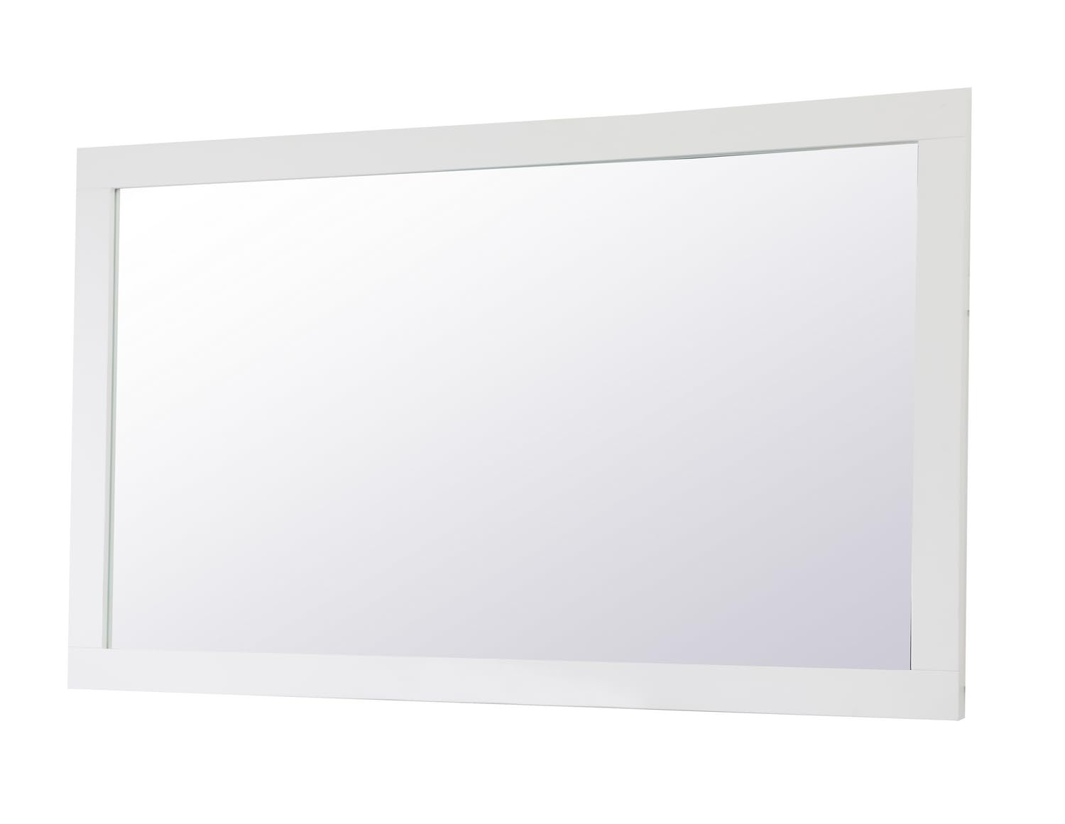 Angle. Elegant Decor - Aqua rectangle vanity mirror 60 inch in White - White.