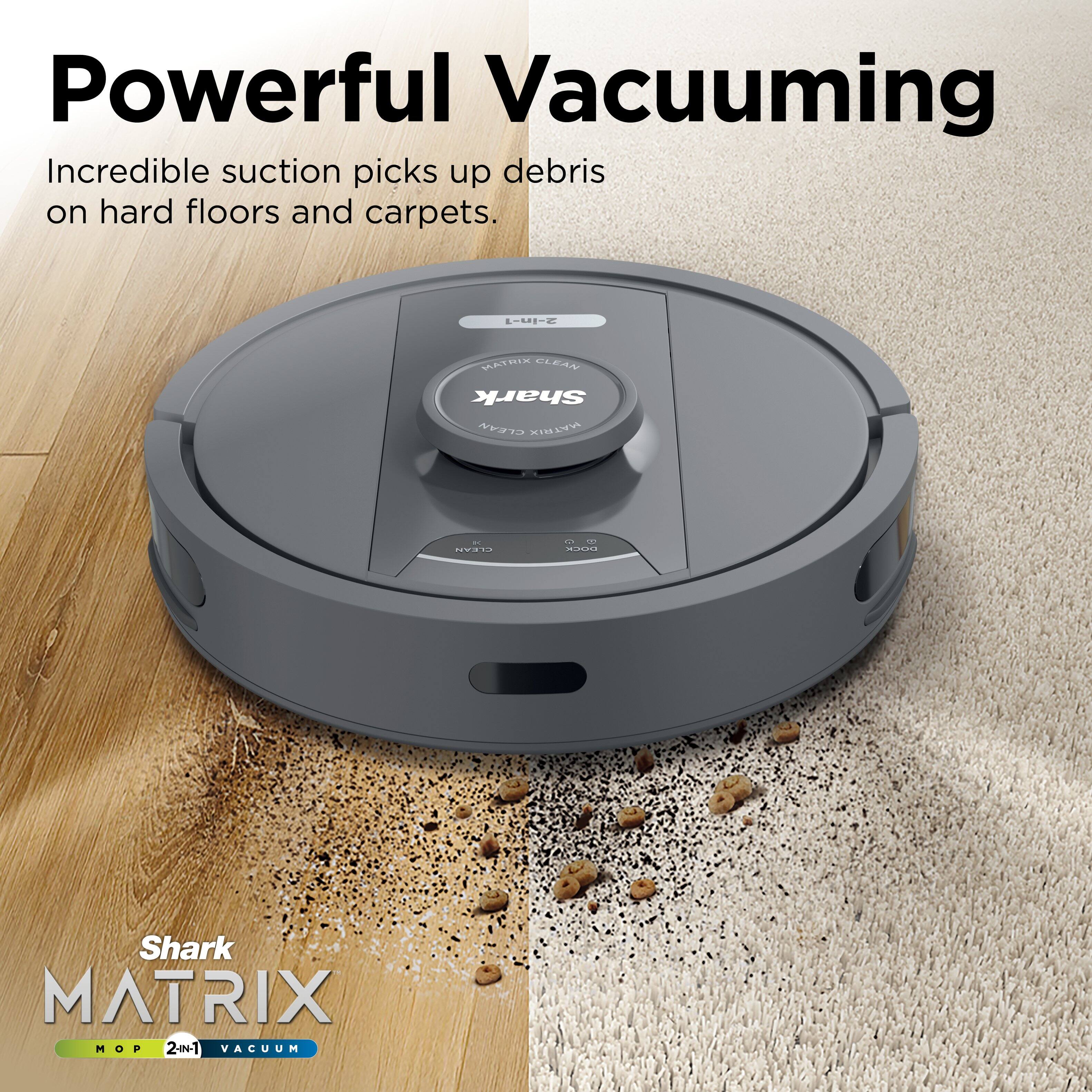 Powerful Vacuuming  
Incredible suction picks up debris on hard floors and carpets.

Shark MATRIX  
MOP 2-in-1 VACUUM