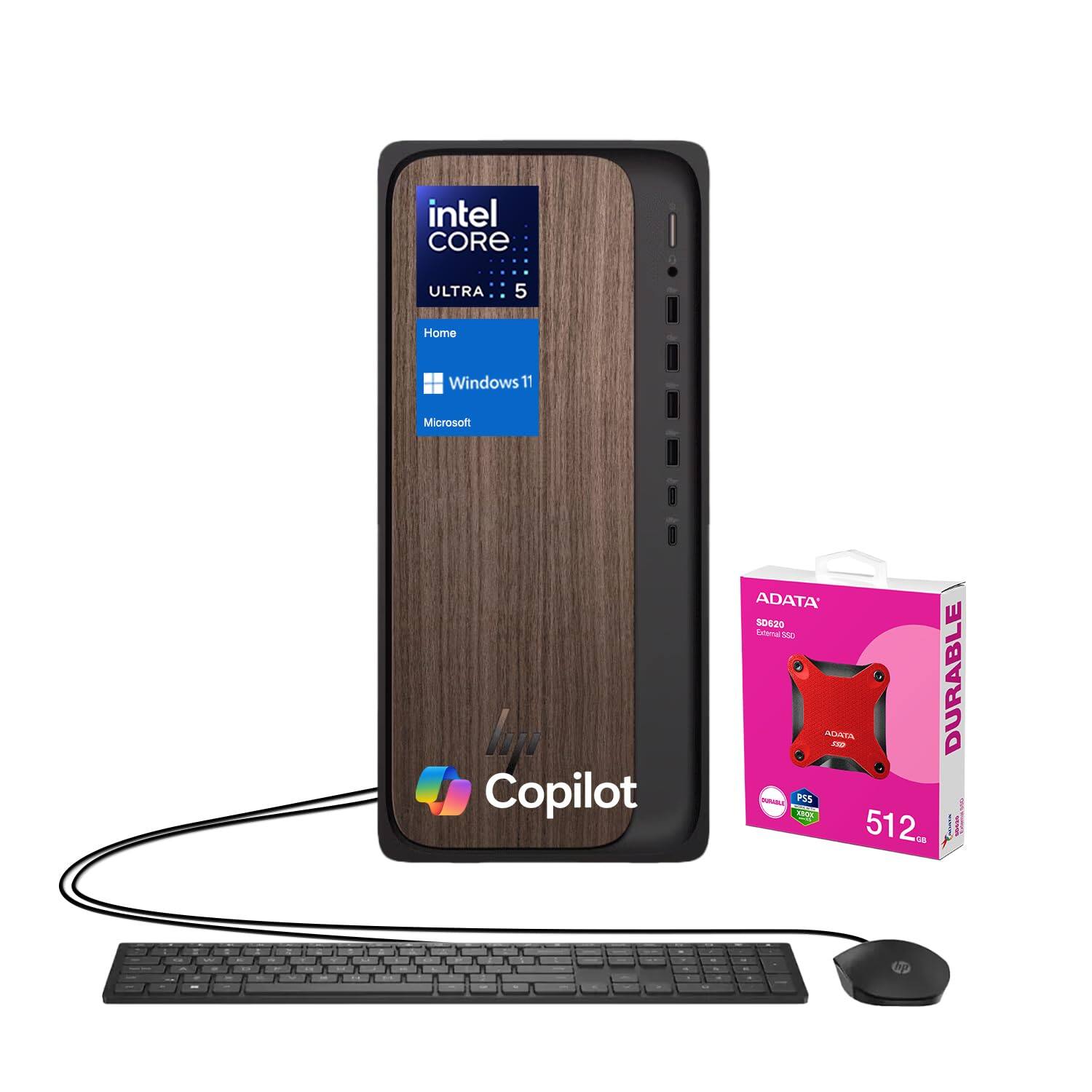 HP - Omnidesk Envy Next Brand Business Desktop PC with Copilot & AI-Ready Performance, Ultra 5 225, 64GB DDR5 RAM, 1TB SSD - Black