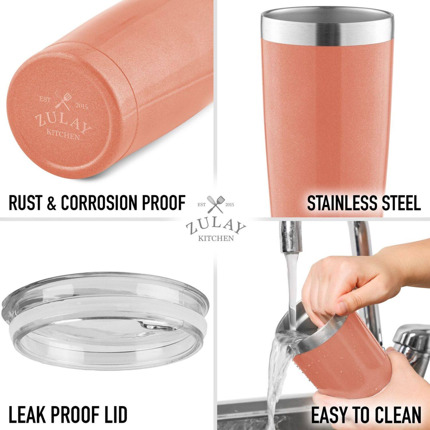 EST 2015 ZULAY KITCHEN

RUST & CORROSION PROOF

STAINLESS STEEL

LEAK PROOF LID

EASY TO CLEAN
