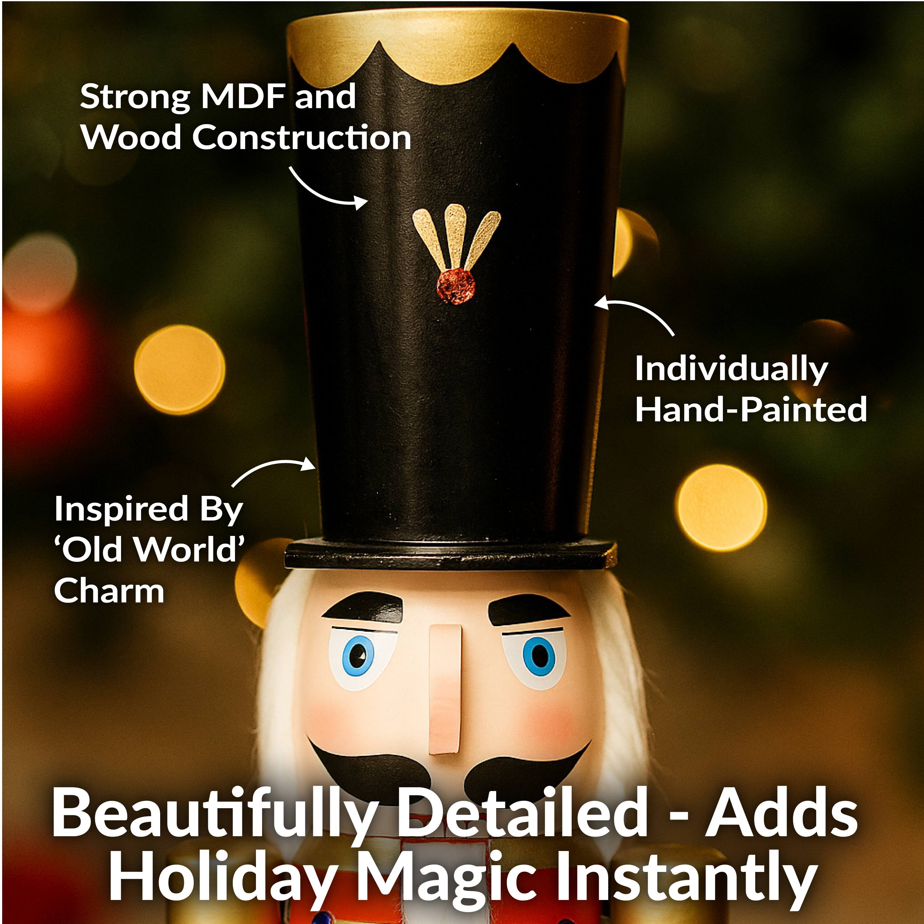 Strong MDF and Wood Construction  
Individually Hand-Painted  
Inspired By 'Old World' Charm  
Beautifully Detailed - Adds Holiday Magic Instantly