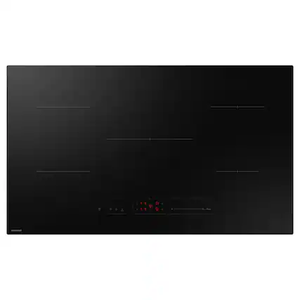 Front. Samsung - 36" Induction Cooktop with Anti-Scratch Matte Glass and Sync - Black.