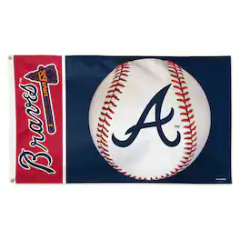 WinCraft - Atlanta Braves 3' x 5' Baseball Deluxe Single-Sided Flag - Multicolor