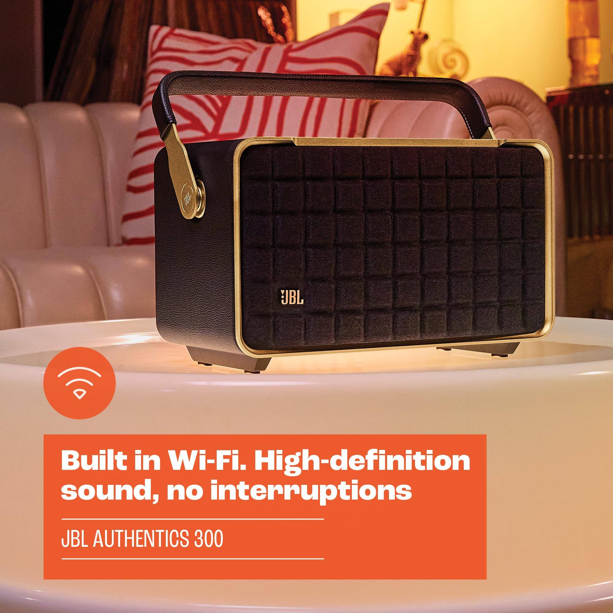Built in Wi-Fi. High-definition sound, no interruptions

JBL AUTHENTICS 300