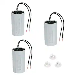 Unique Bargains - 3pcs 50uF CBB60 Running Capacitor, AC 450V 2 Wires 50/60Hz Cylinder 90x50mm for Water Pumps, Washing Machines - Gray
