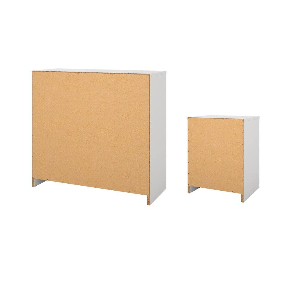Alt View 1. Tvilum - 2-Piece Bedroom Set - Nightstand And Chest - White.