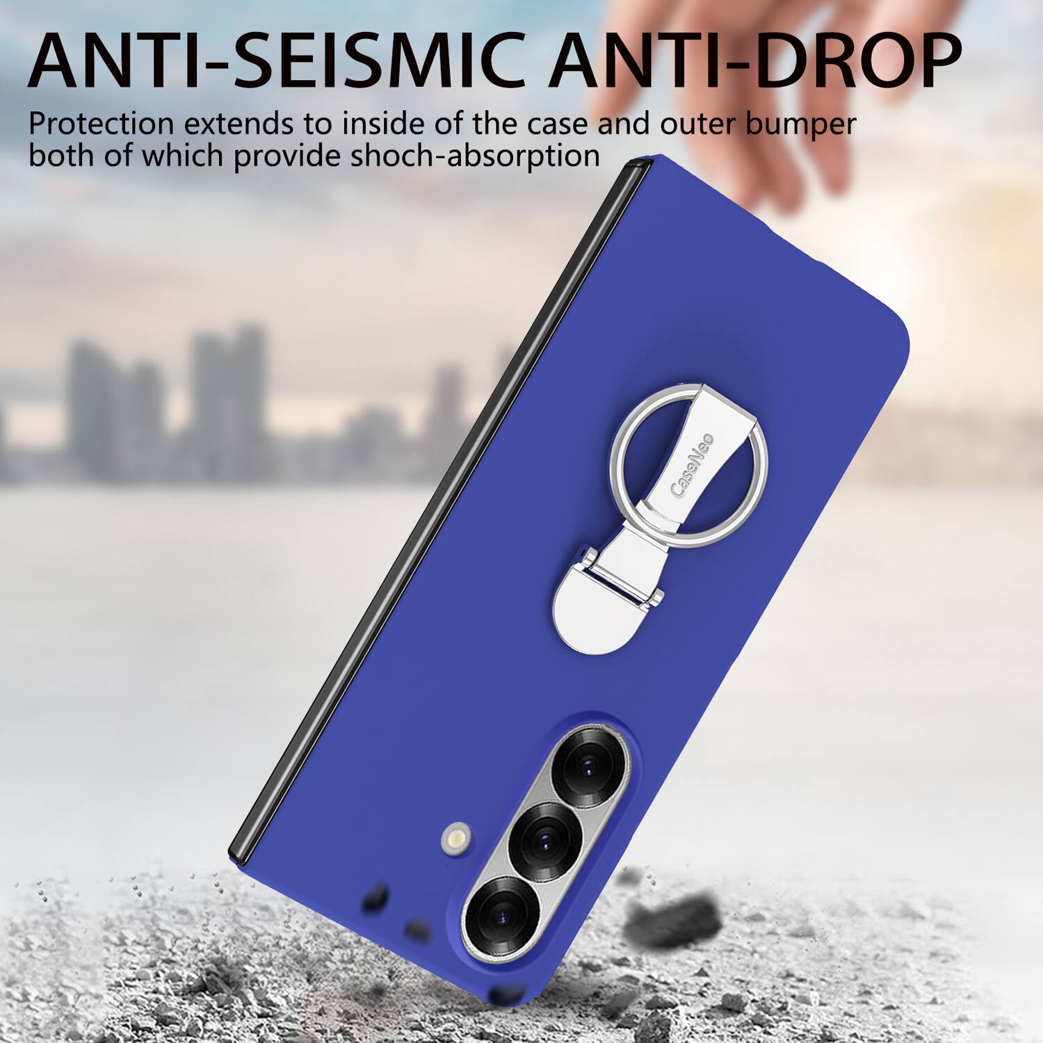 ANTI-SEISMIC ANTI-DROP  
Protection extends to inside of the case and outer bumper both of which provide shock-absorption