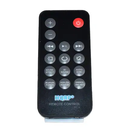 - SOUND EFFECT
- 3D SOUND
- AUDIO SYNC
- Bluetooth
- POWER
- EQUALIZER
- WOOFER
- DIMMER
- ANY NET
- HQRP
- REMOTE CONTROL RCX
