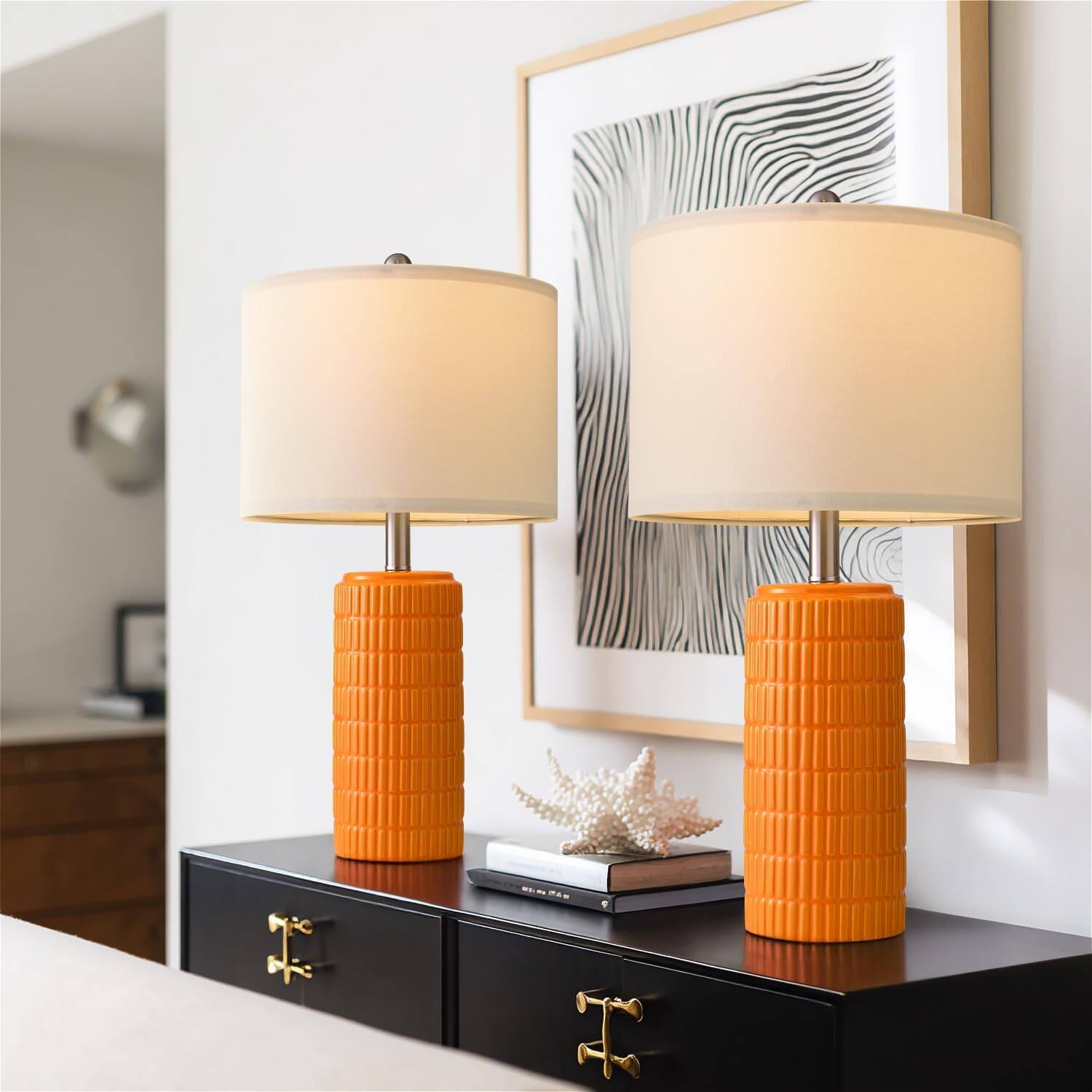 Orange - 23'' Ceramic Lamps