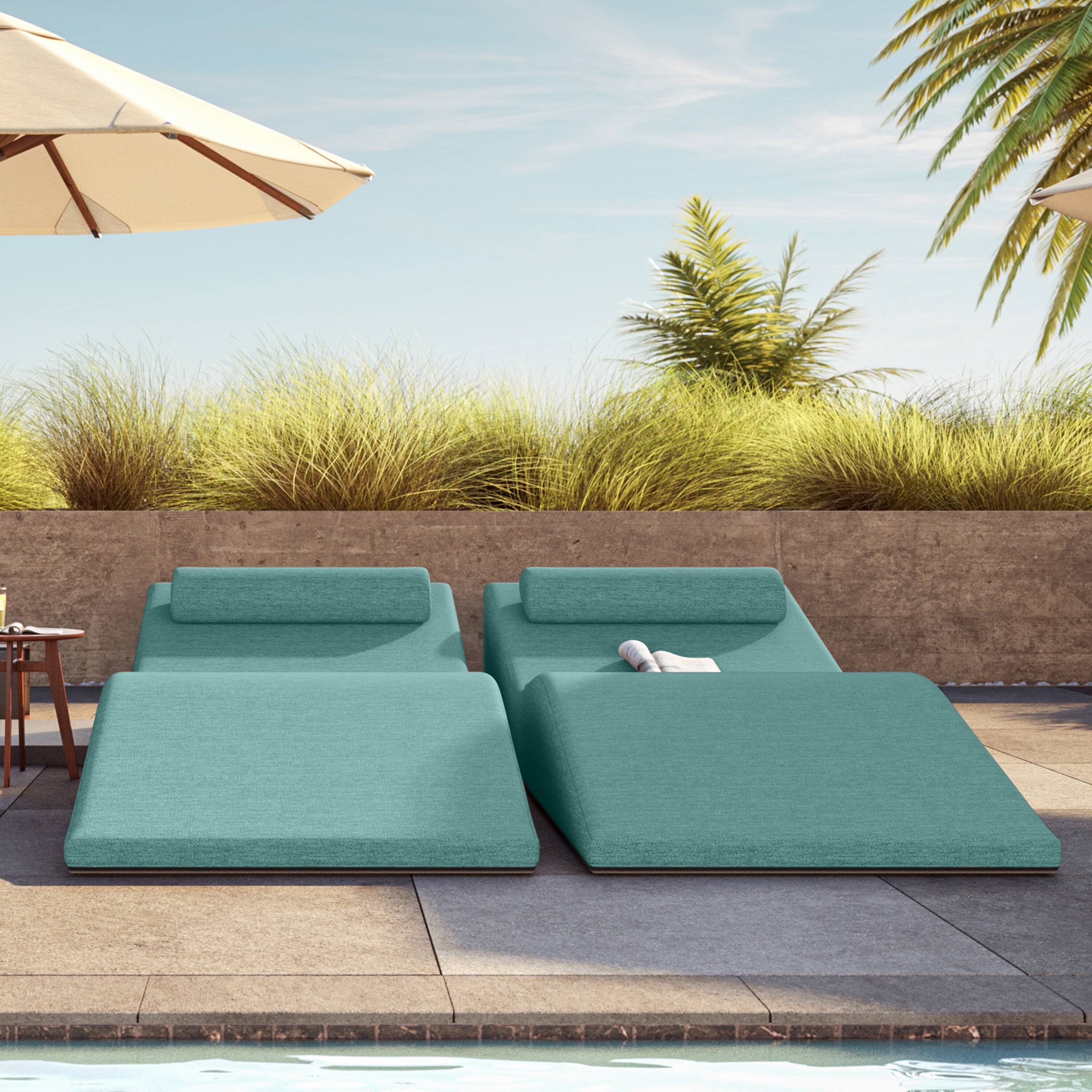 Alt View 1. Jaxx - Jaxx Clermont Sun Lounger - Luxurious Waterproof Poolside Lounge & Outdoor Chaise - Sunbrella Breeze - Marine Grade Vinyl.
