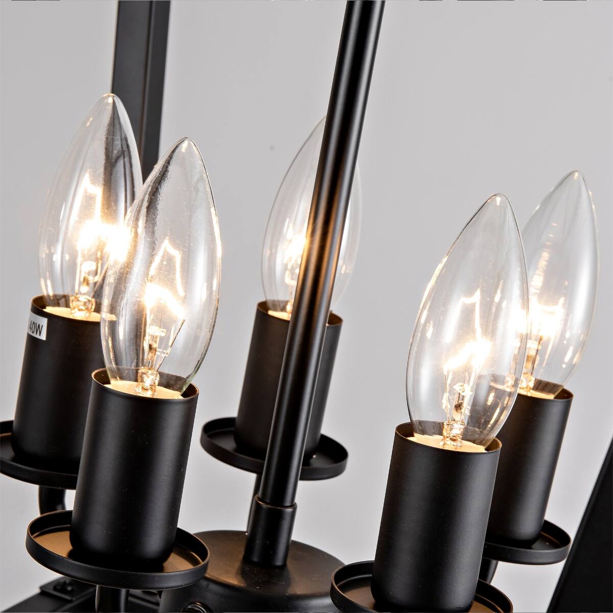 Left. Loheer - Loheer 5 Light Farmhouse Lantern Chandelier, Matte Black Open Cage for Dining Room.