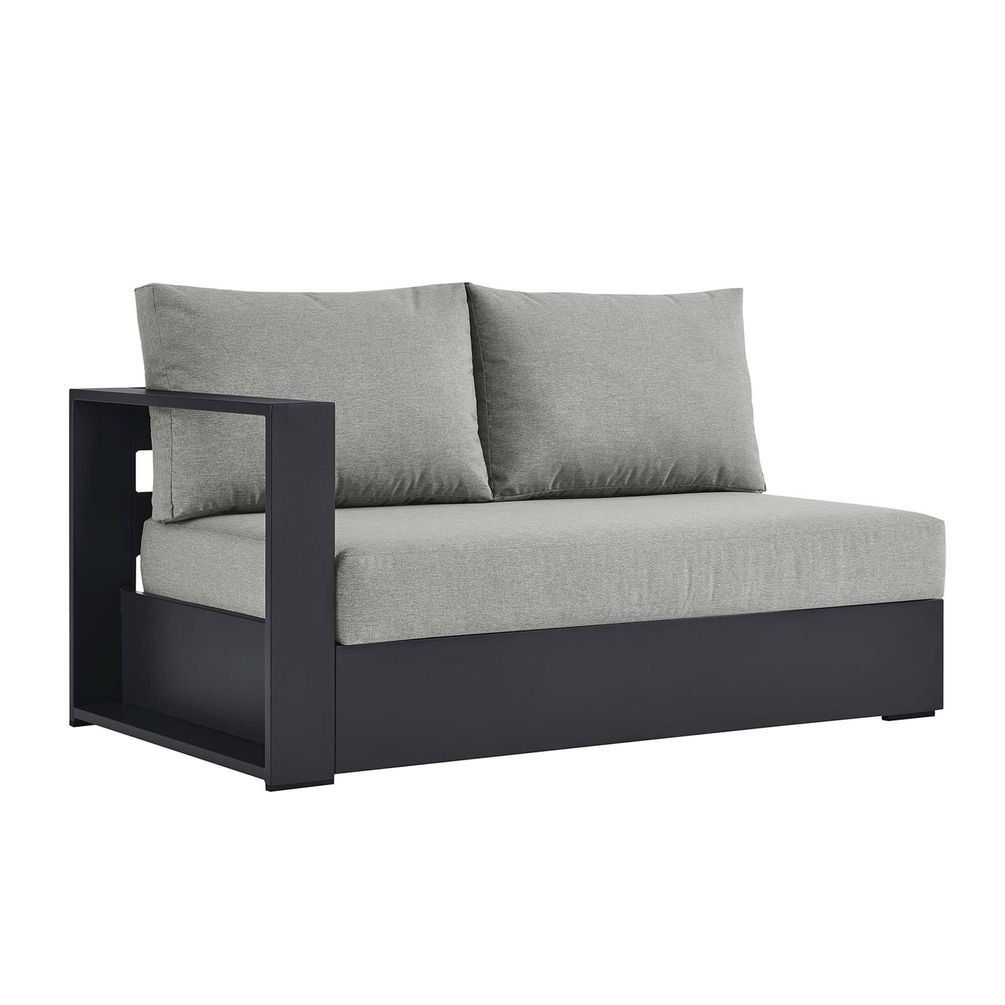 Angle. Modway - Tahoe Outdoor Patio Powder-Coated Aluminum Modular Left-Facing Loveseat by Modway - Gray Gray.