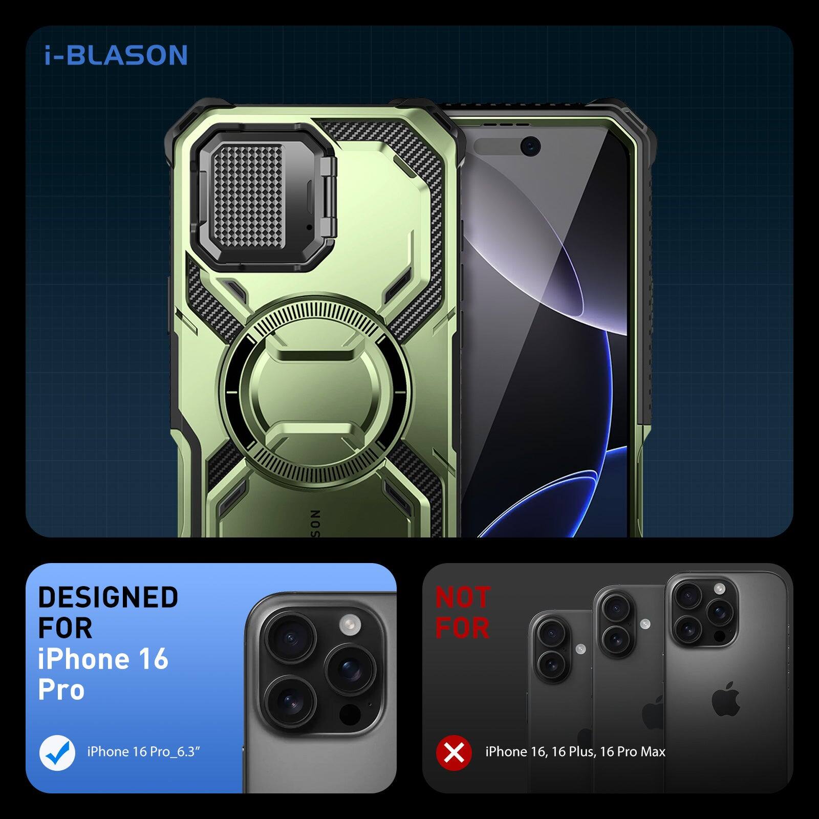 i-BLASON

DESIGNED FOR iPhone 16 Pro  
iPhone 16 Pro_6.3"

NOT FOR iPhone 16, 16 Plus, 16 Pro Max