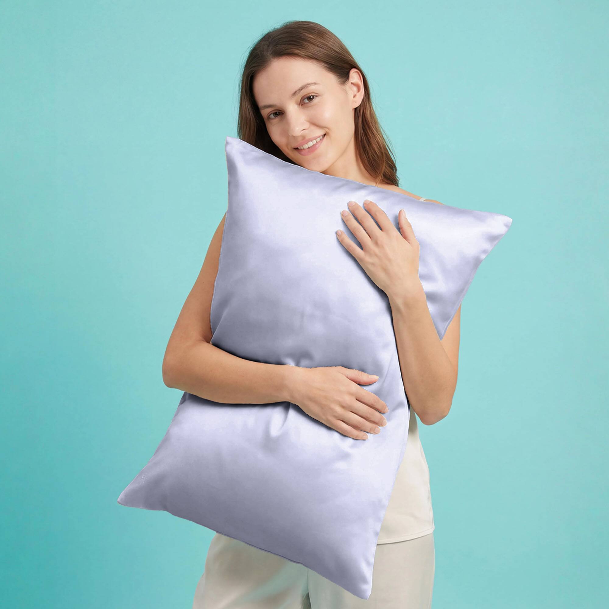 Alt View 3. Sleepgram - Sleepgram Queen Standard Size Breathable Cooling 6A Silk Pillowcase, Grey Stone - Gray.