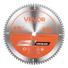 VEVOR - 10-Inch Circular Saw Blade, 80 Precision Alloy Teeth, 5/8-Inch Arbor, Smooth Finish, Aluminum Cutting Blade - Metallic