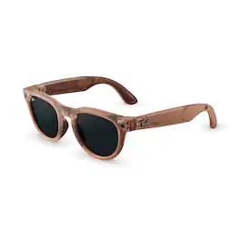 Ray-Ban Meta - Headliner (Gen 2) glasses with Meta AI, Audio, Photo, Video Compatibility - Transitions Grey Lenses - Matte Transparent Peach