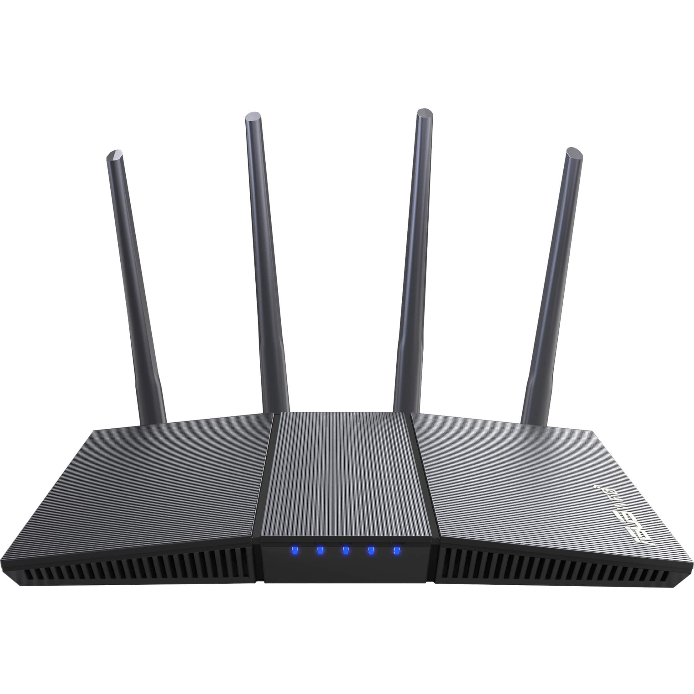 Front. ASUS - AX1800 Dual Band Wi-Fi 6 Router - Black.