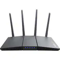 Front. ASUS - AX1800 Dual Band Wi-Fi 6 Router - Black.