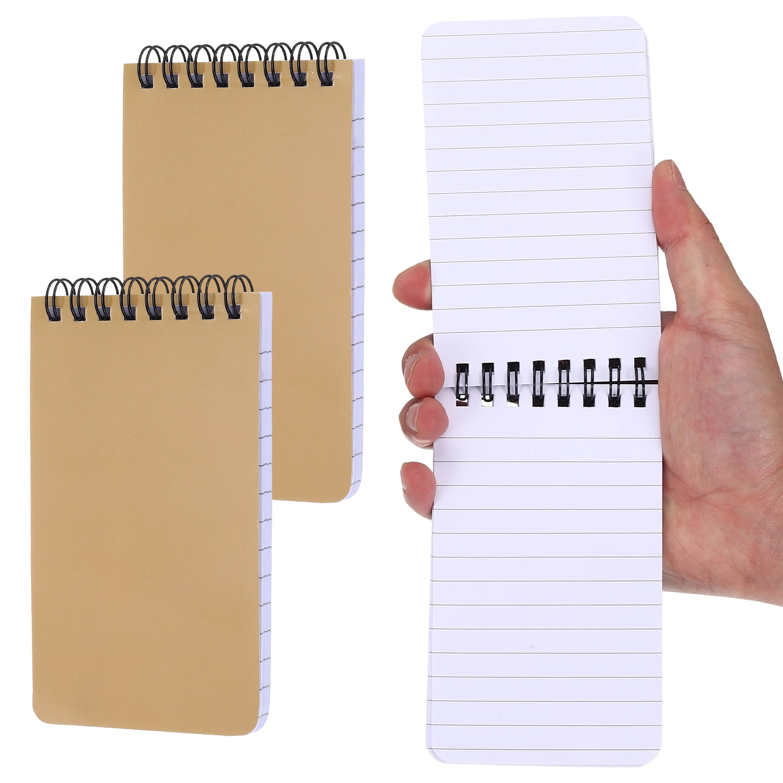 Unique Bargains - 2pcs 3x5 Inch Pocket Sketchbook, Top Spiral Mini Lined Notebook 80GSM 60 Sheets/120 Pages Hard Cover Travel - Light Brown price history on PriceWatchPro