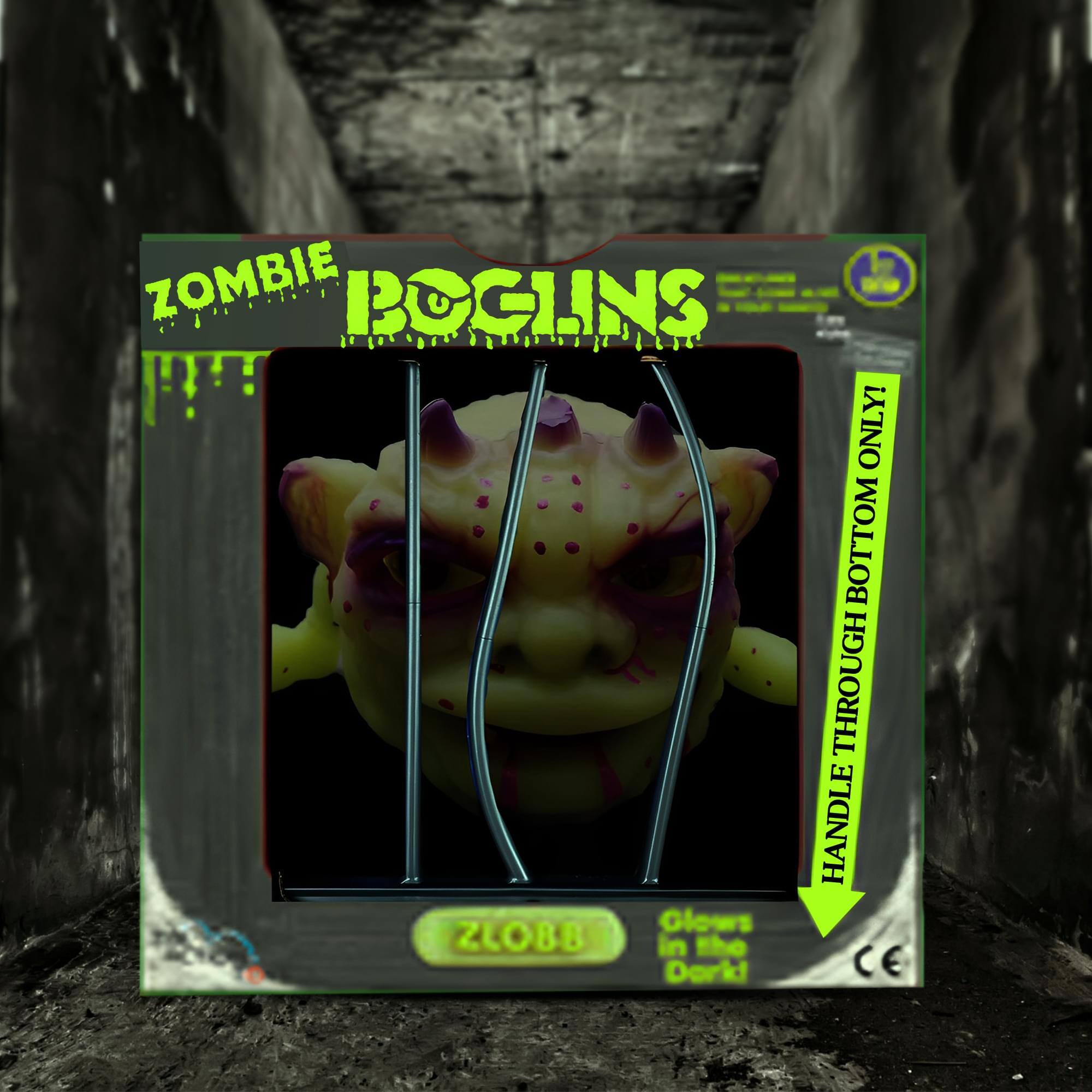 ZOMBIE BOGLINS ONLY! HANDLE THROUGH BOTTOM Glows ZLOBB in the Dark CE