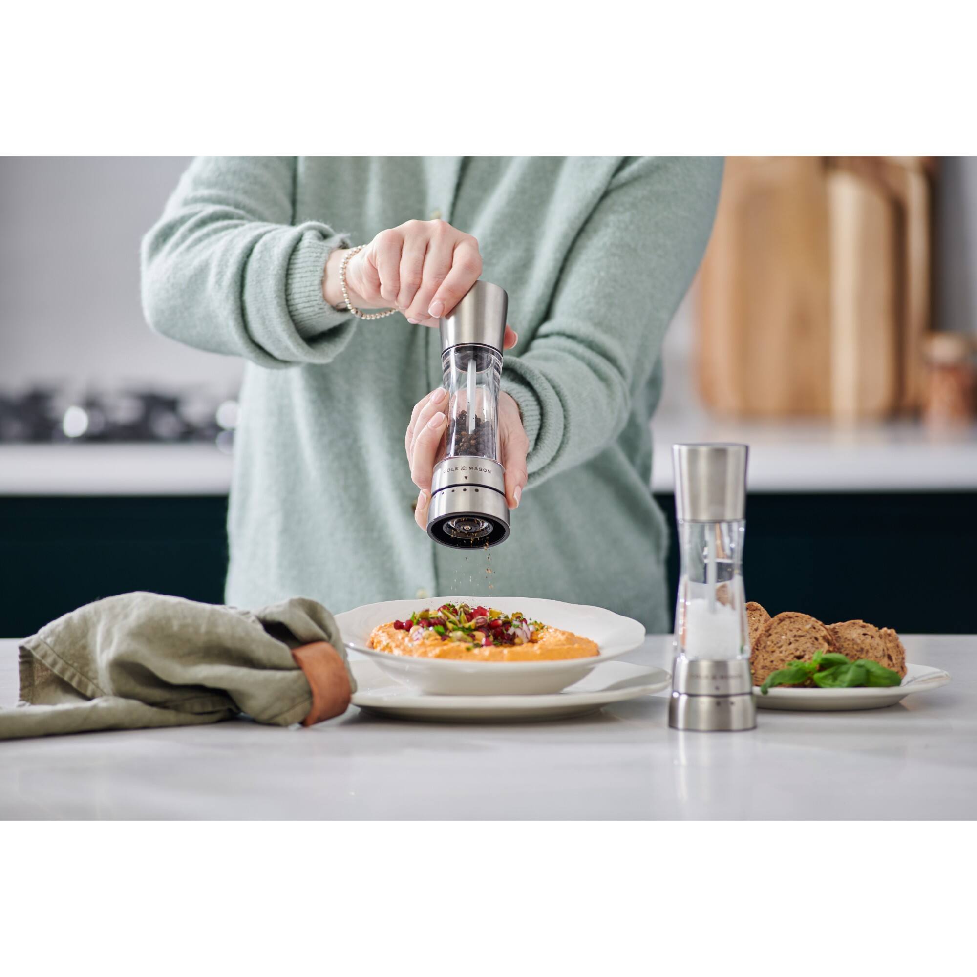 Alt View 7. Cole & Mason - Derwent S&P Mill Set, Stainless Steel - Stainless Steel.