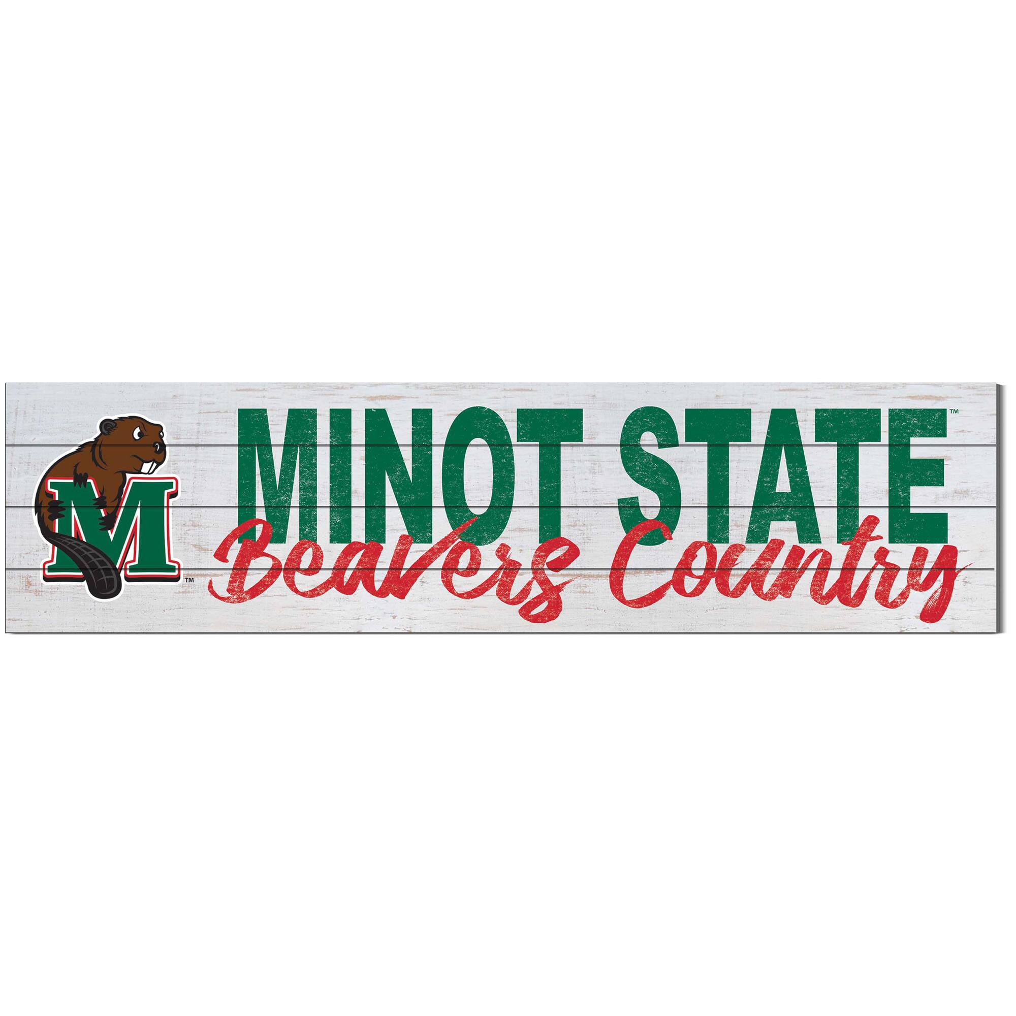 Minot State Beavers 10'' x 40'' Logo Sign