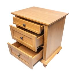 Boyel Living - 3-Drawer Farmhouse Nightstand with Turned Wood Legs - Brown