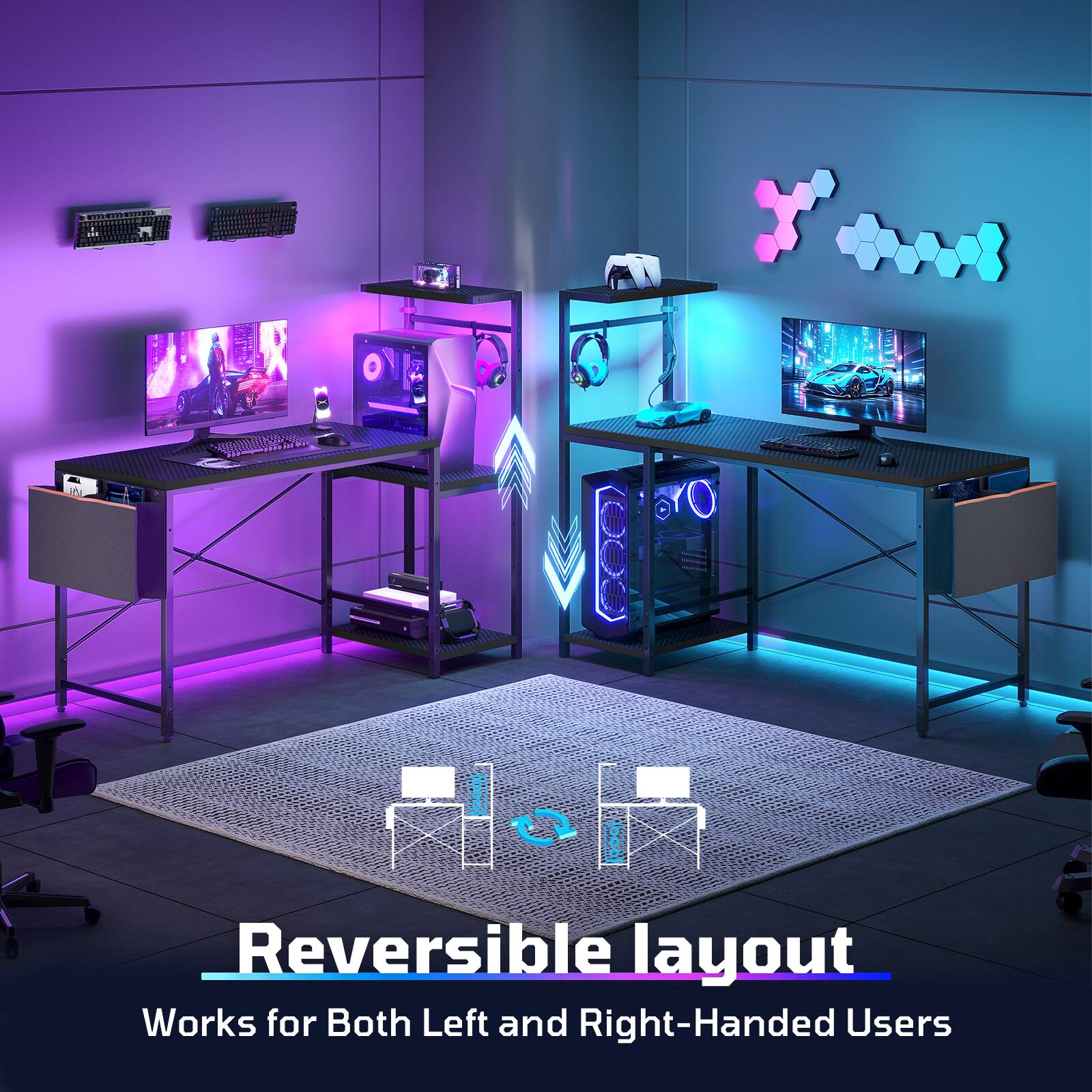 Reversible layout  
Works for Both Left and Right-Handed Users