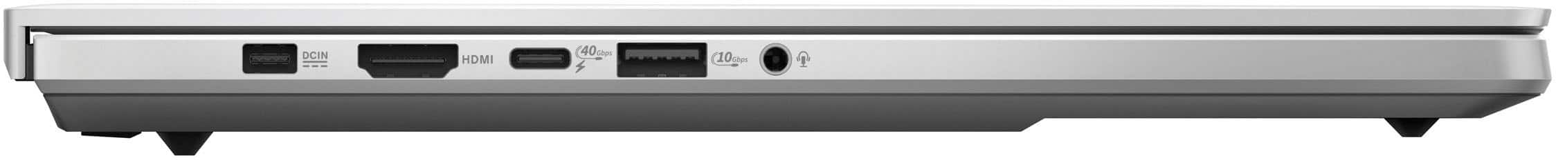 The text on the image reads "DCIN HDMI (40 ps 10 os)." This text is likely related to the laptop's ports and features. "DCIN" could be short for "DC Input," which is a port for connecting a power source to the laptop. "HDMI" stands for "High-Definition Multimedia Interface," which is a port for connecting the laptop to a display or other devices. The numbers "40 ps" and "10 os" might refer to the voltage and current specifications of the ports, respectively.