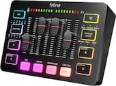 FIFINE - USB Audio Mixer - 4 Channel Audio Interface with RGB for Gaming, Streaming, Content Creation - Black