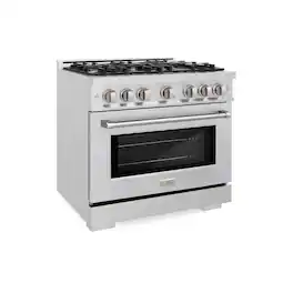 ZLINE - 36 in. 5.2 cu. ft. Freestanding Select Gas Range with 6 Burners and Convection Oven - Satin Stainless Steel
