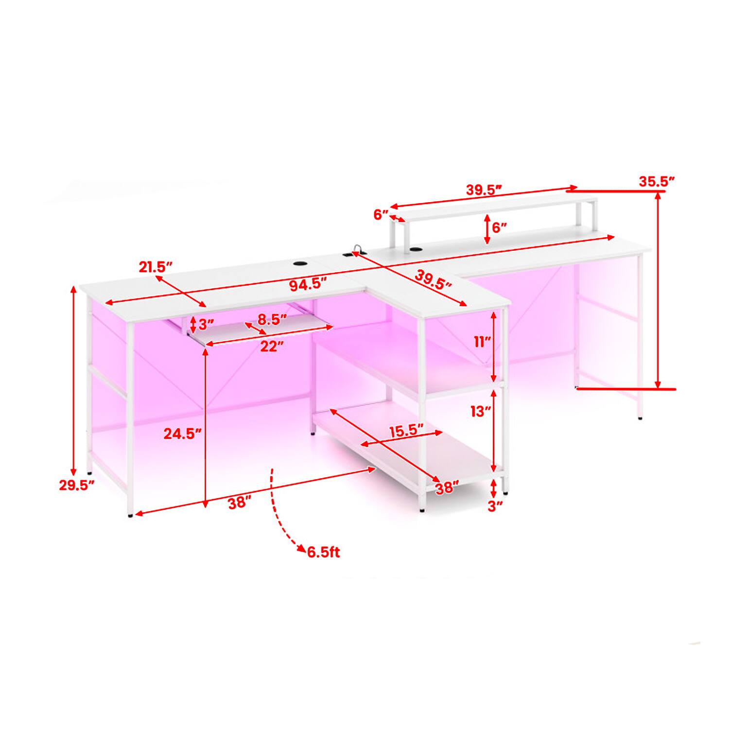 39.5" 35.5" 6" 6" 21.5" 3" 94.5" 8.5" 22" 39.5" 11" 24.5" 15.5" 13" 29.5" 38" 38" 3" 6.5ft