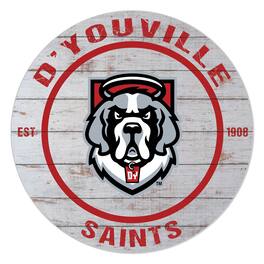 Jardine - D'youville Saints 20'' x 20'' Indoor/Outdoor Weathered Circle Sign - White