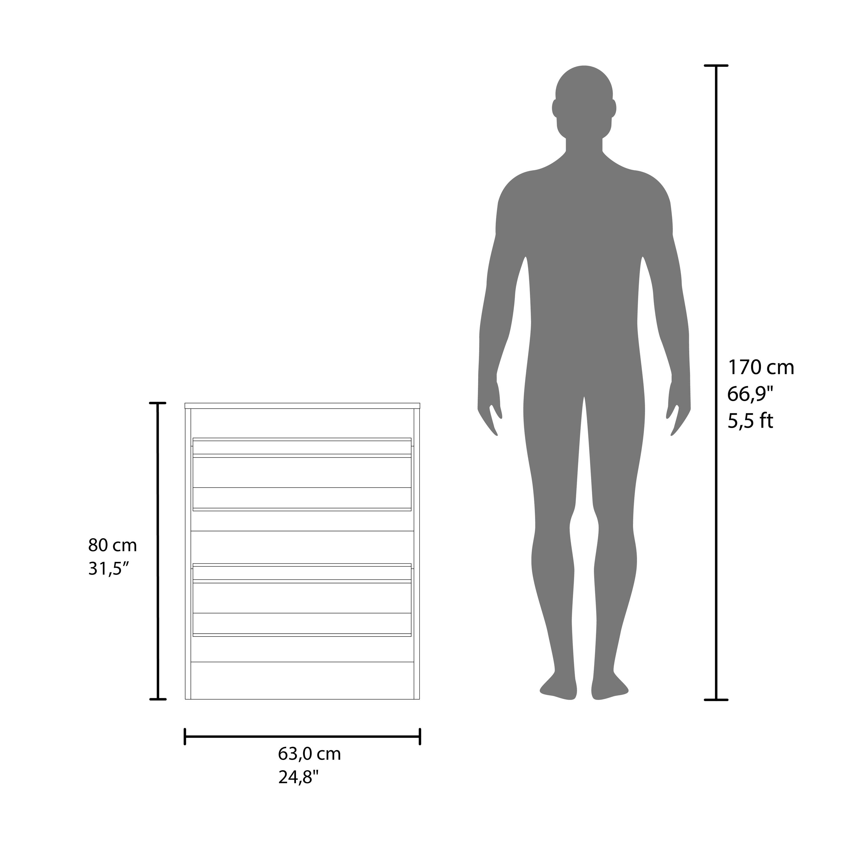 170 cm  
66,9"  
5,5 ft  

80 cm  
31,5"  

63,0 cm  
24,8"