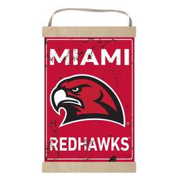 Jardine - Miami University RedHawks Faux Rust Banner Sign - Red