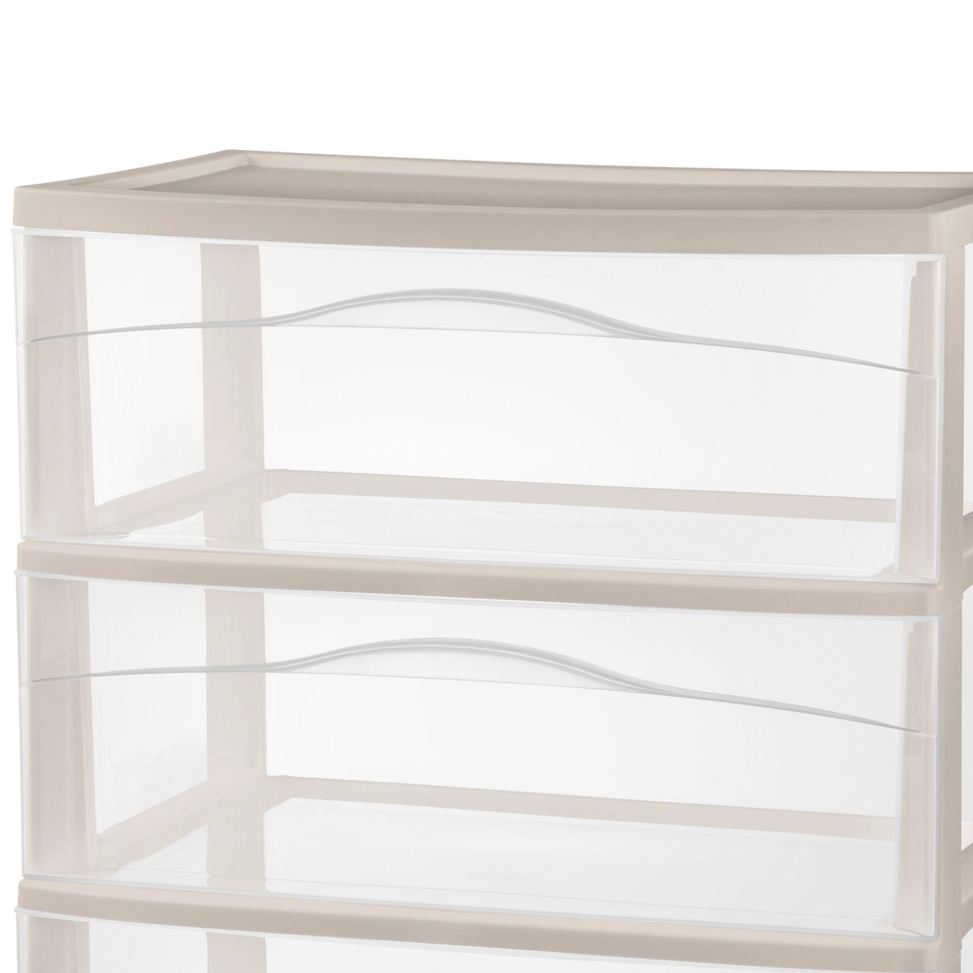 Alt View 3. Sterilite - Sterilite Wide 3 Drawer Storage Cart, Plastic Rolling Organization, Grey, 3 Pack - Grey.