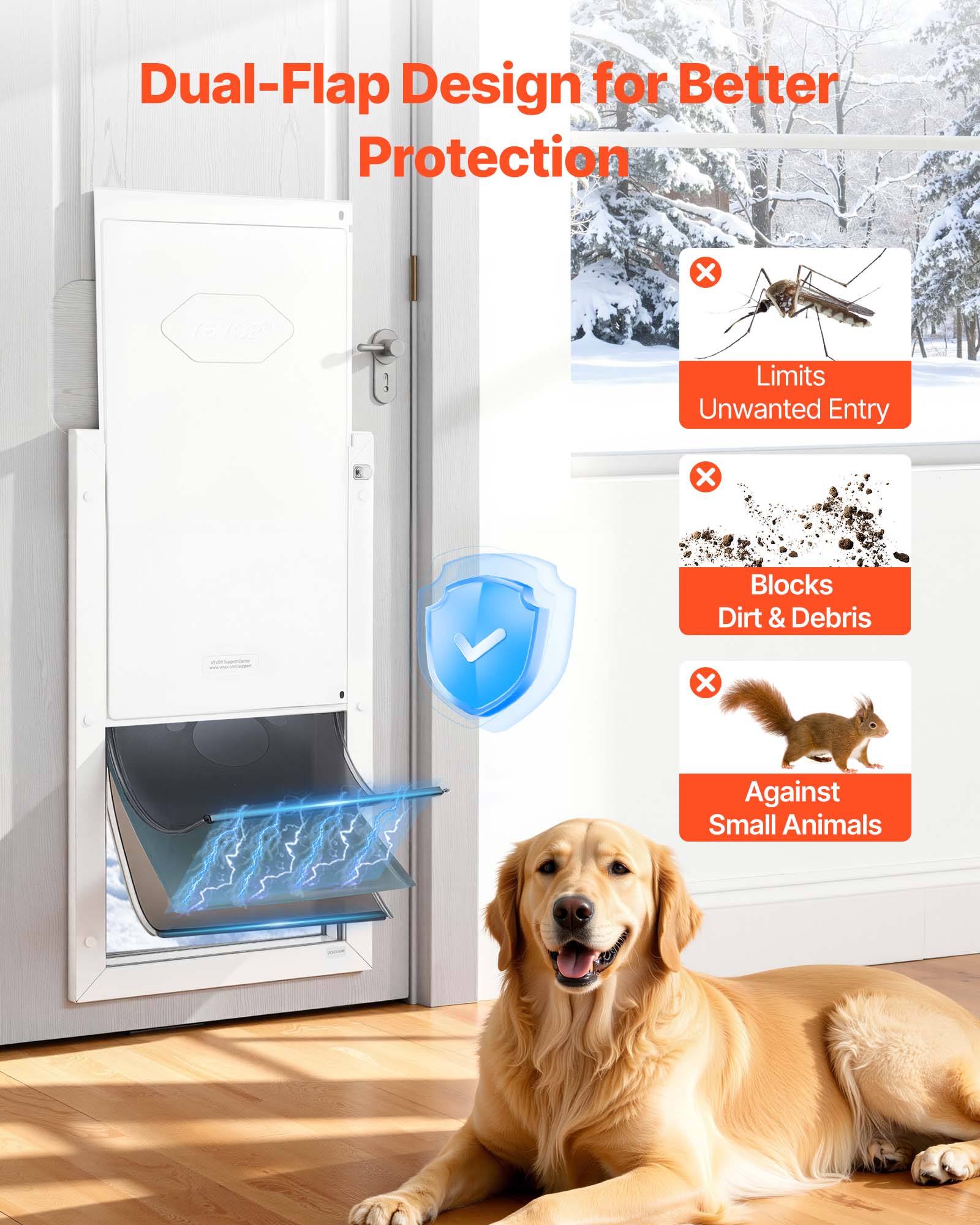 Dual-Flap Design for Better Protection  
- Limits Unwanted Entry  
- Blocks Dirt & Debris  
- Against Small Animals