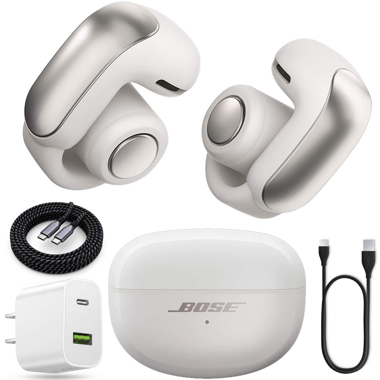 BOSE ULTRA OPEN EARBUDS ホワイト Bundle Bose Ultra Open Earbuds Bluetooth Open Ear Clip On