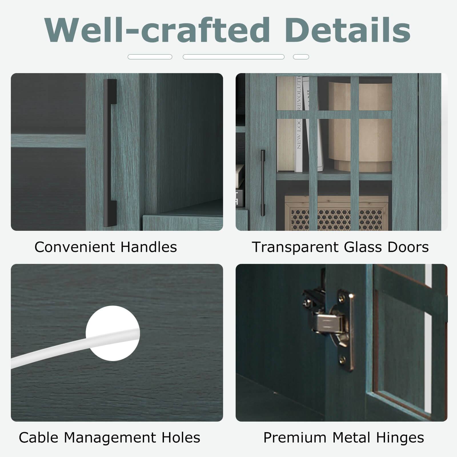 Well-crafted Details

- Convenient Handles
- Transparent Glass Doors
- Cable Management Holes
- Premium Metal Hinges